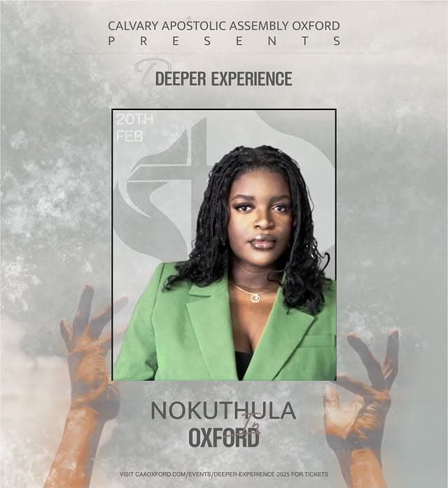 CAA Oxford Nokuthula alternate worship night poster layout