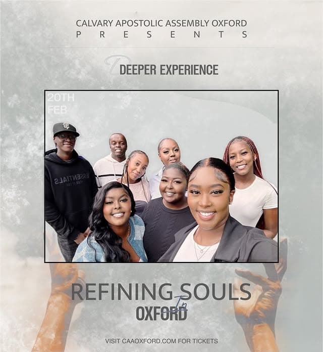 CAA Oxford Refining Souls alternate worship night group poster