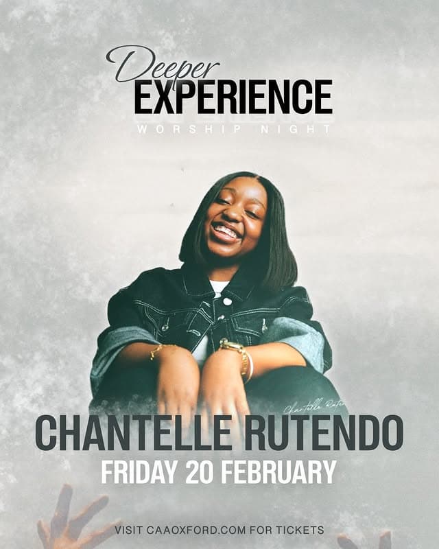 CAA Oxford Chantelle Rutendo worship night speaker poster